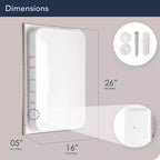 Metro Beaded Armadietto dei Medicinali a Incasso 16" x 26" - Head West: Montaggio a Parete, Cornice in Polistirolo, 3 Ripiani