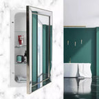 Metro Beaded Armadietto dei Medicinali a Incasso 16" x 26" - Head West: Montaggio a Parete, Cornice in Polistirolo, 3 Ripiani