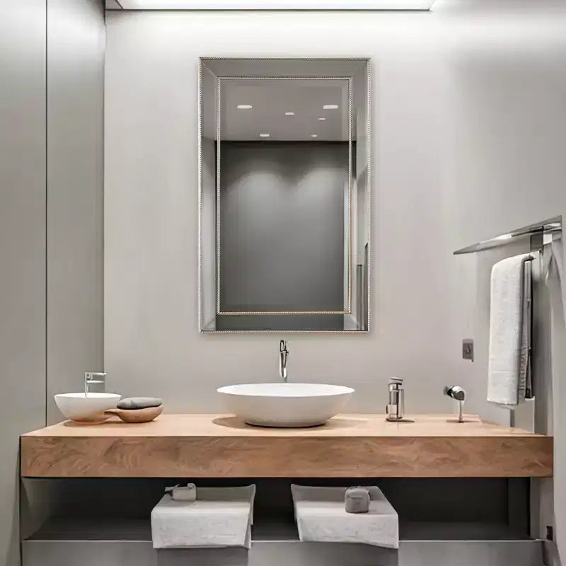 Metro Beaded Armadietto dei Medicinali a Incasso 16" x 26" - Head West: Montaggio a Parete, Cornice in Polistirolo, 3 Ripiani