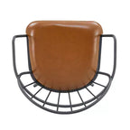 Sedie da pranzo moderne in similpelle con gambe in metallo (set da 2), marrone/nero