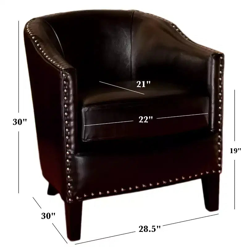 Poltrona Hawthorne Contemporary imbottita con borchie