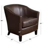 Poltrona Hawthorne Contemporary imbottita con borchie