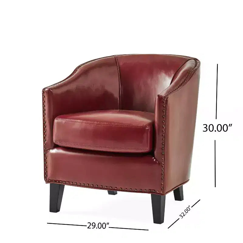 Poltrona Hawthorne Contemporary imbottita con borchie