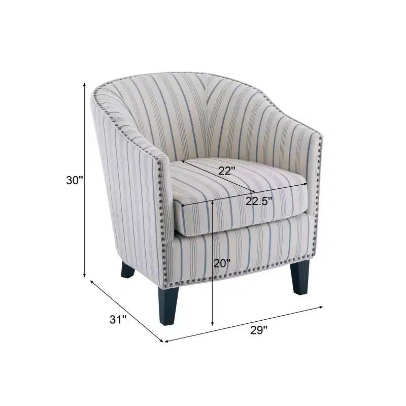 Poltrona Hawthorne Contemporary imbottita con borchie