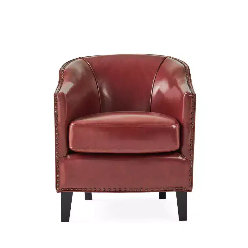 Poltrona Hawthorne Contemporary imbottita con borchie