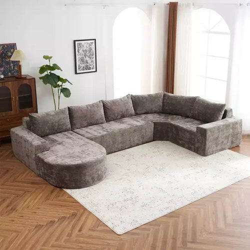 142W Oversized Modular Sofa, Upholstered Cloud Sectional Sofa Couches for Living Room -ModernLuxe