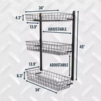 Cestino a G Teal Triangle | Sistema di stoccaggio a parete regolabile | Portata 54 kg