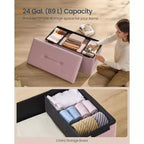 Panca Contenitore Ottomana, Cassapanca, 38 x 76 x 38 cm, Panca da Fondo Letto, Carico Massimo 300 kg