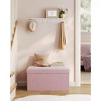 Panca Contenitore Ottomana, Cassapanca, 38 x 76 x 38 cm, Panca da Fondo Letto, Carico Massimo 300 kg