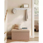 Panca Contenitore Ottomana, Cassapanca, 38 x 76 x 38 cm, Panca da Fondo Letto, Carico Massimo 300 kg