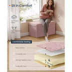 Panca Contenitore Ottomana, Cassapanca, 38 x 76 x 38 cm, Panca da Fondo Letto, Carico Massimo 300 kg