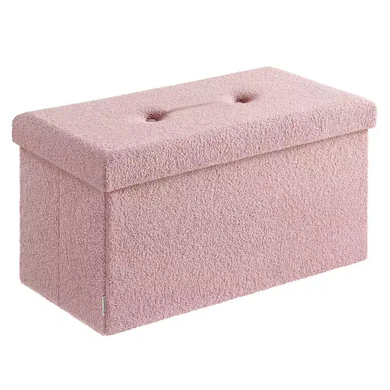 Panca Contenitore Ottomana, Cassapanca, 38 x 76 x 38 cm, Panca da Fondo Letto, Carico Massimo 300 kg