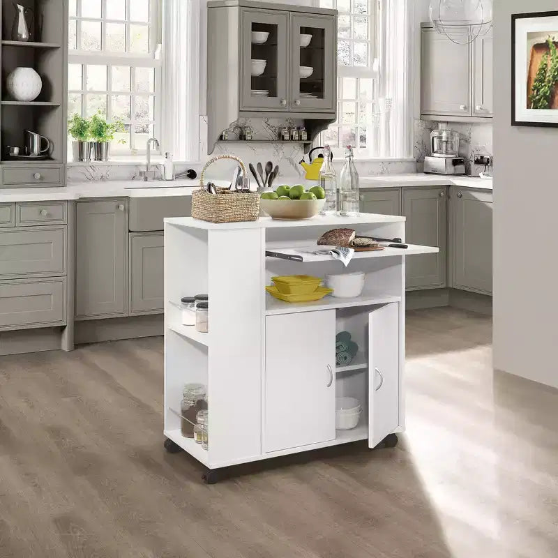 Isola da Cucina con Ruote e Mobile Contenitore