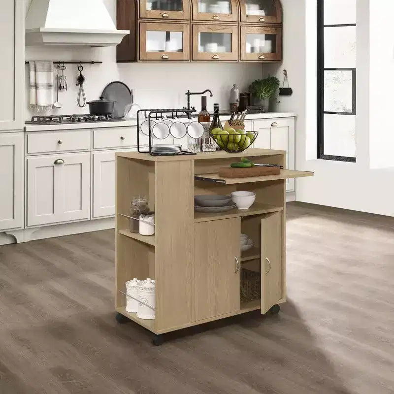 Isola da Cucina con Ruote e Mobile Contenitore