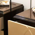 Tavolino Verona 23 con Vano Contenitore, Stile Glamour Contemporaneo, Nero Espresso e Oro Tenue in Legno di Betulla e Impiallacciatura