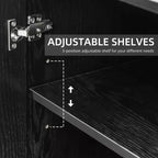 36x31x16 Mobiletto d'accento in legno con ripiano regolabile, armadietto nero