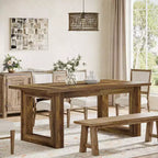 Tavolo da Pranzo Rustico per 4-6 Persone, Tavolo da Cucina in Legno da 160 cm, Tavolo da Pranzo Rettangolare per Sala da Pranzo, Soggiorno, Cucina