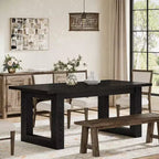 Tavolo da Pranzo Rustico per 4-6 Persone, Tavolo da Cucina in Legno da 160 cm, Tavolo da Pranzo Rettangolare per Sala da Pranzo, Soggiorno, Cucina