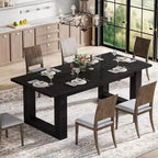 Tavolo da Pranzo Rustico per 4-6 Persone, Tavolo da Cucina in Legno da 160 cm, Tavolo da Pranzo Rettangolare per Sala da Pranzo, Soggiorno, Cucina
