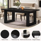 Tavolo da Pranzo Rustico per 4-6 Persone, Tavolo da Cucina in Legno da 160 cm, Tavolo da Pranzo Rettangolare per Sala da Pranzo, Soggiorno, Cucina