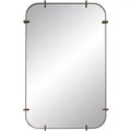 Uttermost Radius 24 x 38 Black Rounded Edge Wall Mirror