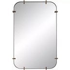 Uttermost Radius 24 x 38 Black Rounded Edge Wall Mirror