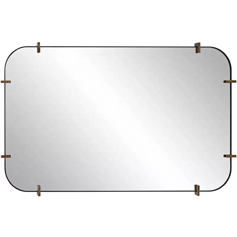 Specchio da parete Radius 24 x 38 nero con bordo arrotondato