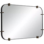 Specchio da parete Radius 24 x 38 nero con bordo arrotondato