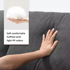 Divano sezionale a L in tessuto 101 con pouf
