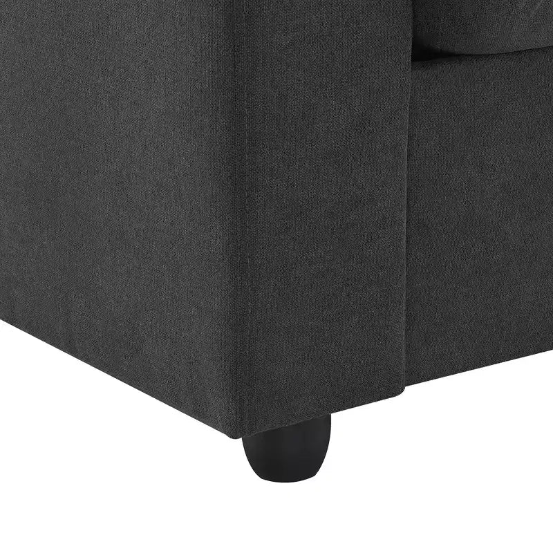 Divano sezionale a L in tessuto 101 con pouf