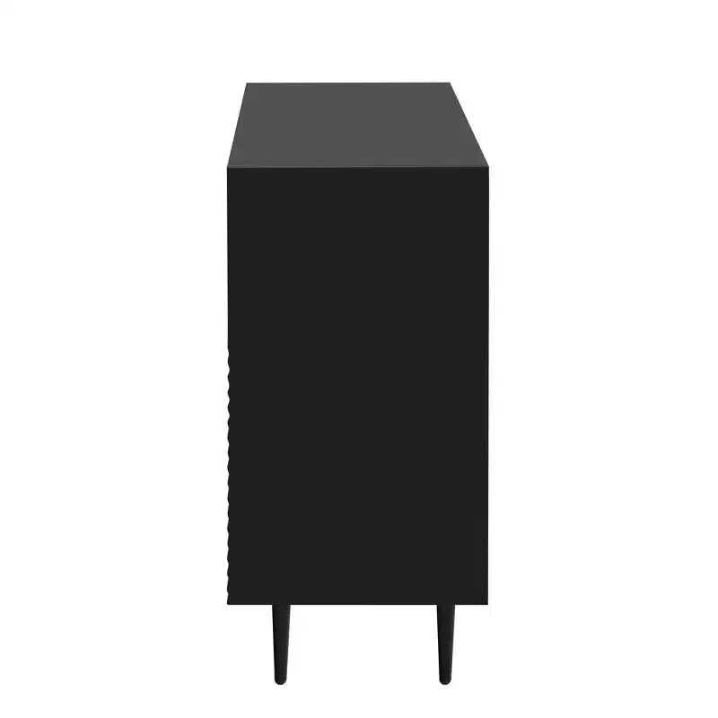 70W Set di 2 Madie Moderne Minimaliste Supporto TV Consolle TV Credenza con Anta Geometrica e Ripiano Regolabile