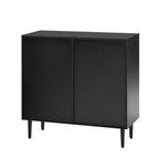 70W Set di 2 Madie Moderne Minimaliste Supporto TV Consolle TV Credenza con Anta Geometrica e Ripiano Regolabile