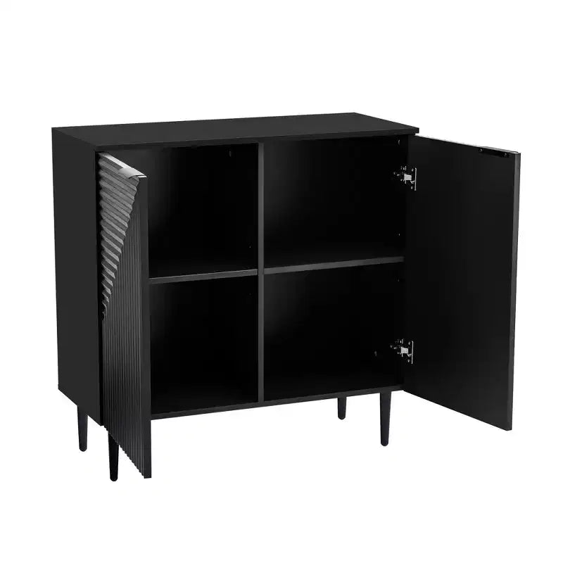 70W Set di 2 Madie Moderne Minimaliste Supporto TV Consolle TV Credenza con Anta Geometrica e Ripiano Regolabile