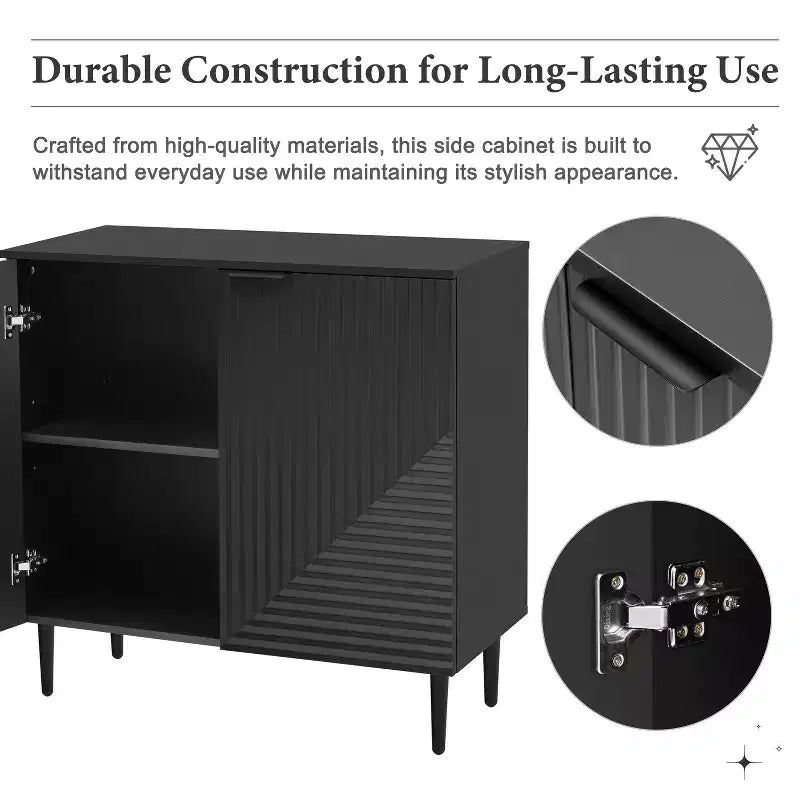 70W Set di 2 Madie Moderne Minimaliste Supporto TV Consolle TV Credenza con Anta Geometrica e Ripiano Regolabile