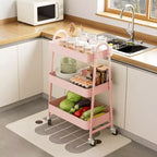 Carrello da Stoccaggio a 3 Livelli, Carrello Mobile Premium in Metallo con Ruote Bloccabili, Organizzatore Definitivo per Ogni Stanza della Casa