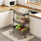 Carrello da Stoccaggio a 3 Livelli, Carrello Mobile Premium in Metallo con Ruote Bloccabili, Organizzatore Definitivo per Ogni Stanza della Casa