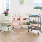 Carrello da Stoccaggio a 3 Livelli, Carrello Mobile Premium in Metallo con Ruote Bloccabili, Organizzatore Definitivo per Ogni Stanza della Casa