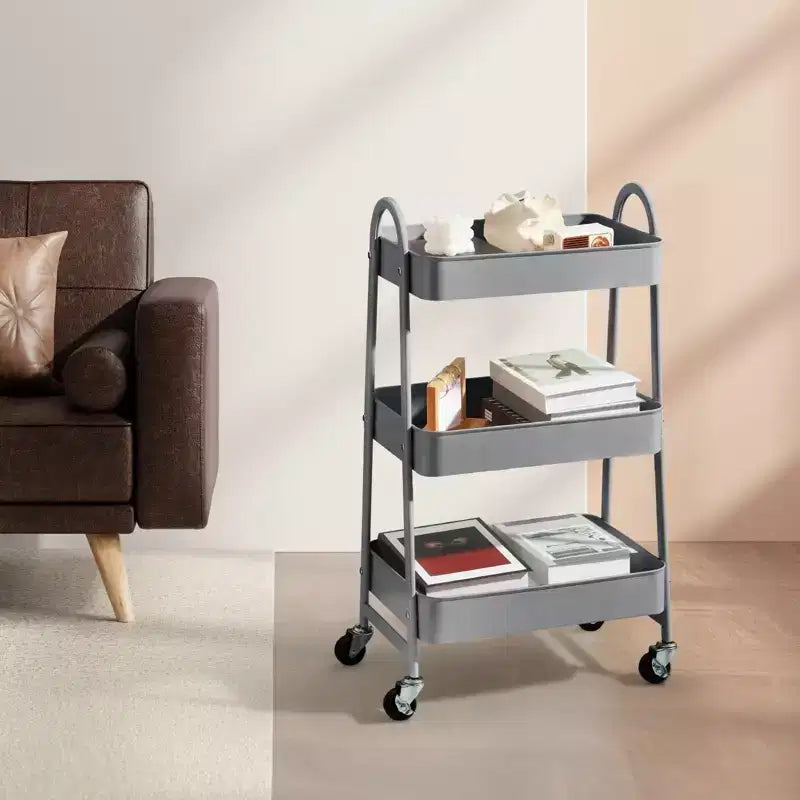 Carrello da Stoccaggio a 3 Livelli, Carrello Mobile Premium in Metallo con Ruote Bloccabili, Organizzatore Definitivo per Ogni Stanza della Casa
