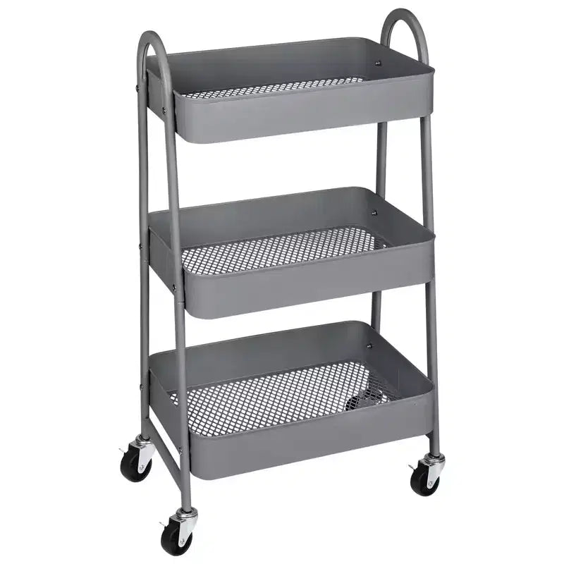 Carrello da Stoccaggio a 3 Livelli, Carrello Mobile Premium in Metallo con Ruote Bloccabili, Organizzatore Definitivo per Ogni Stanza della Casa
