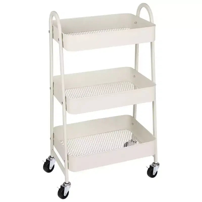 Carrello da Stoccaggio a 3 Livelli, Carrello Mobile Premium in Metallo con Ruote Bloccabili, Organizzatore Definitivo per Ogni Stanza della Casa