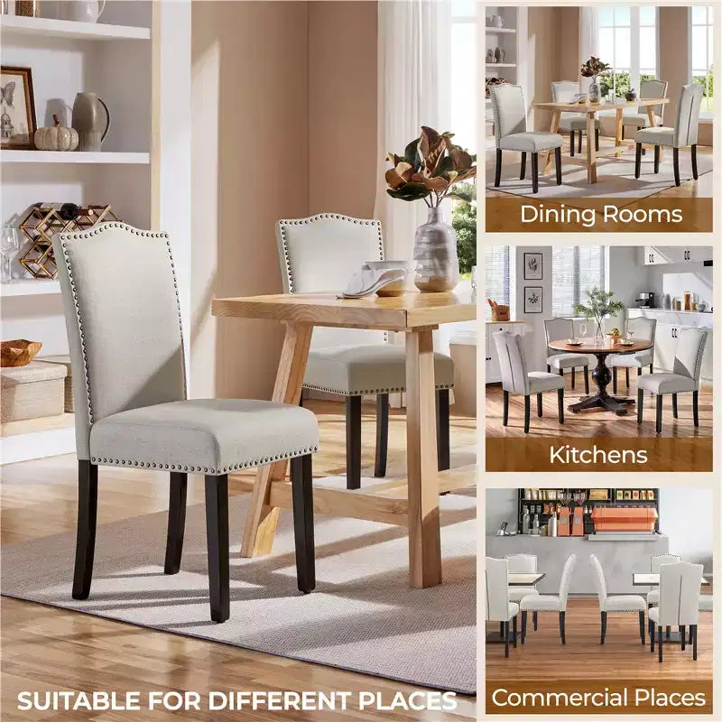 Yaheetech Set di 4 Sedie da Pranzo Imbottite Moderne per Soggiorno, Sala da Pranzo, Casa, Cucina