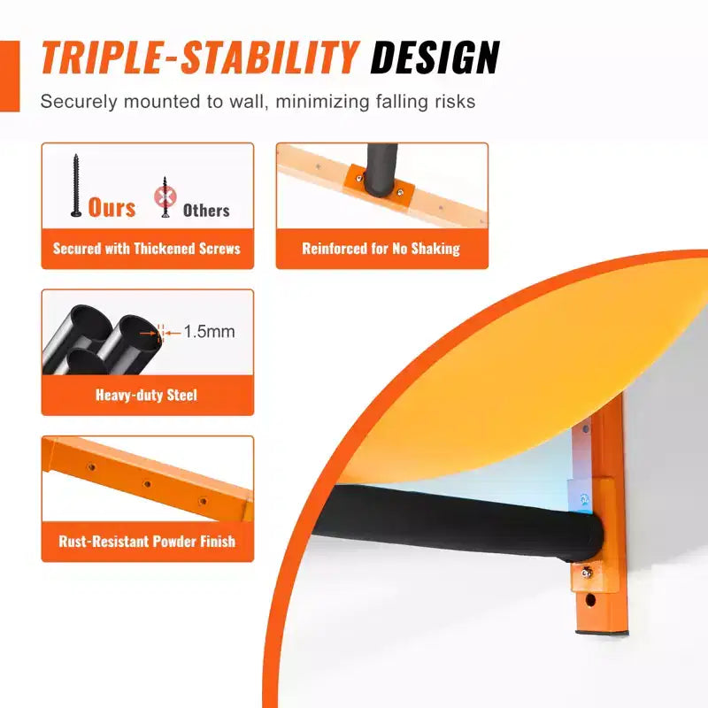 VEVOR Supporto a muro per kayak, porta kayak a parete a 4 posti per kayak, canoa, tavola da paddle, ganci per kayak con bracci imbottiti regolabili