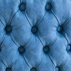 MAYEERTY Tabourets de Bar Pivotants - Hauteur d'assise réglable, base chromée, revêtement en PU, dossier entièrement capitonné, bleu, lot de 2