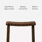Sgabello da bar senza schienale Maven Lane Noah con similpelle, 76 cm