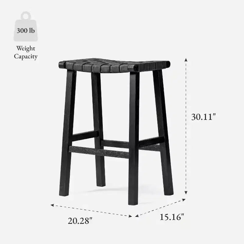 Tabouret de bar sans dossier Maven Lane Noah avec similicuir 30