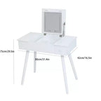 Coiffeuse compacte 3-en-1 Okak avec prises électriques, table de maquillage avec miroir LED, tabouret rembourré et bois pour appartements