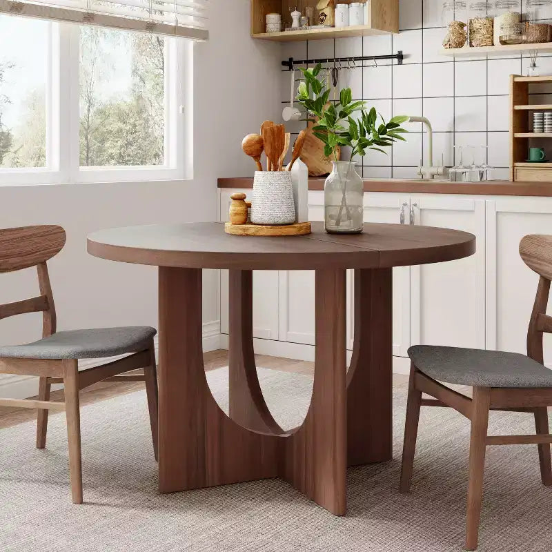 Christopher Knight Home Beau Tavolo da pranzo rotondo rustico da 48 pollici in legno con gambe incrociate
