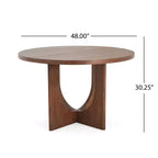 Christopher Knight Home Beau Tavolo da pranzo rotondo rustico da 48 pollici in legno con gambe incrociate