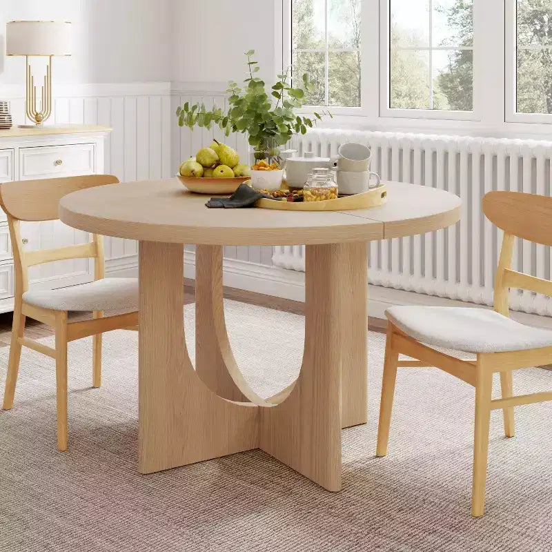 Christopher Knight Home Beau Tavolo da pranzo rotondo rustico da 48 pollici in legno con gambe incrociate