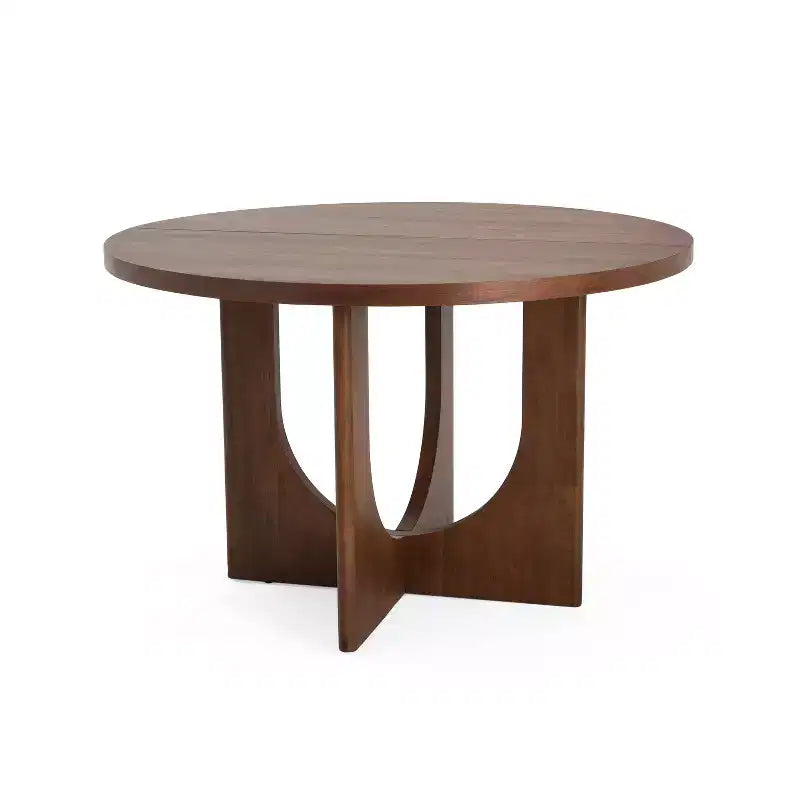 Table de salle à manger ronde Christopher Knight Home Beau Rustic 48 en bois avec pieds croisés